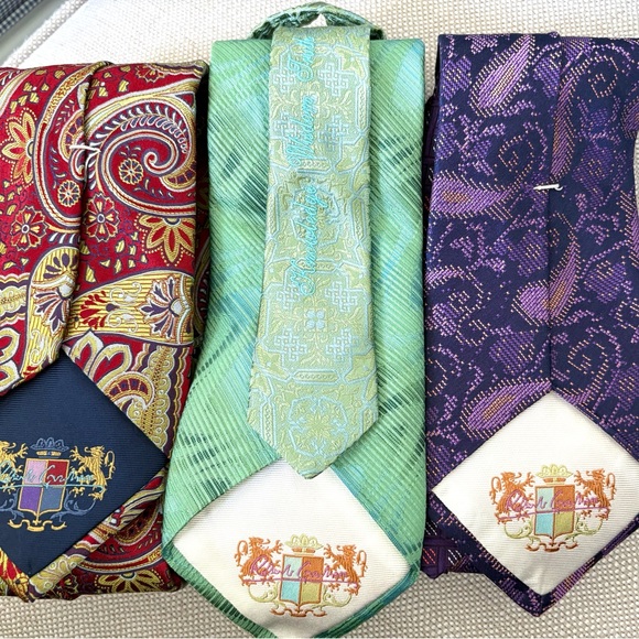 Roberto Cavalli Other - Set of 3 Roberto Calvalli Men's Patterned Silk Ties Vintage